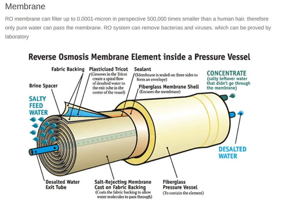 Reverse Osmosis System Water Treatment 75-80gallons Water Purifier Filter RO Membrane